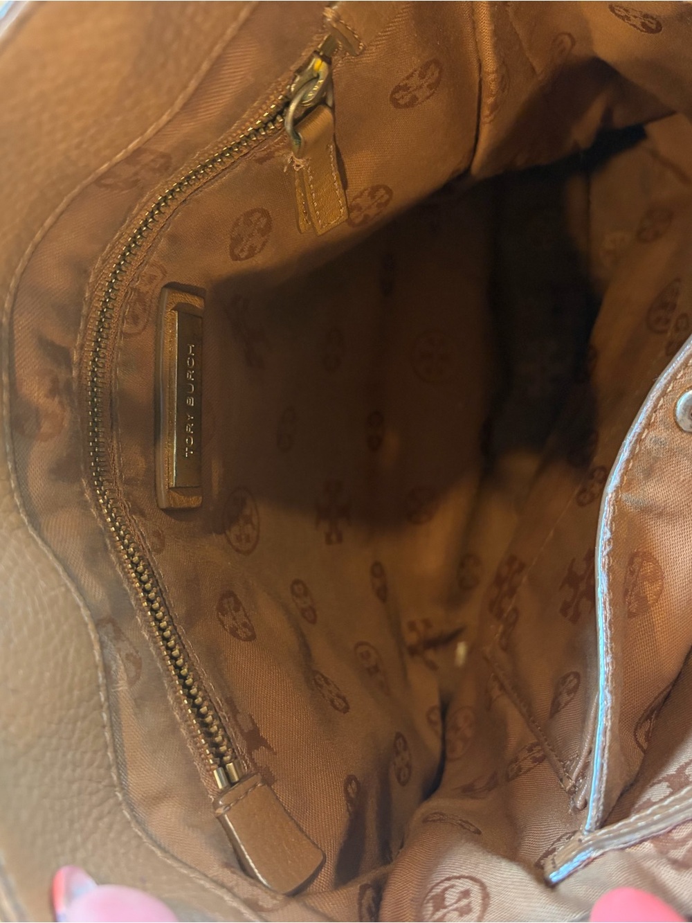 Tory Burch Marsden Swingpack or Crossbody Beige Leather Bag with Chain Strap - Picture 10 of 10